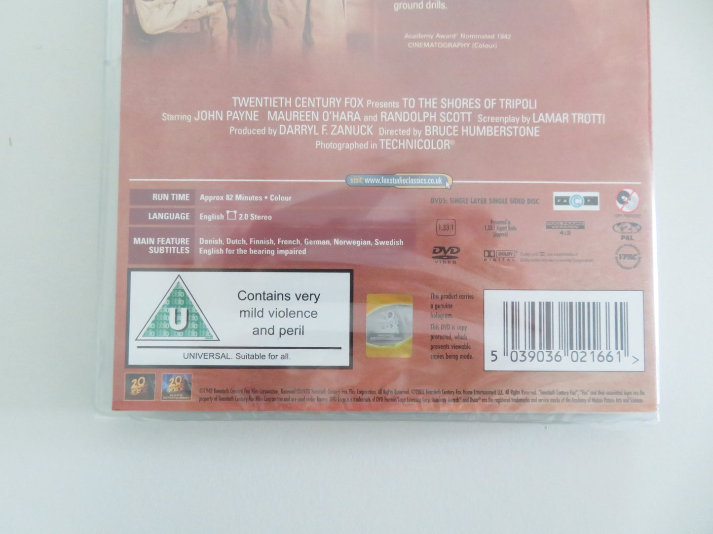 TO THE SHORES OF TRIPOLI (DVD) JOHN PAYNE MAUREEN O'HARA 1942 REGION 2 - Rendezvous Cinema