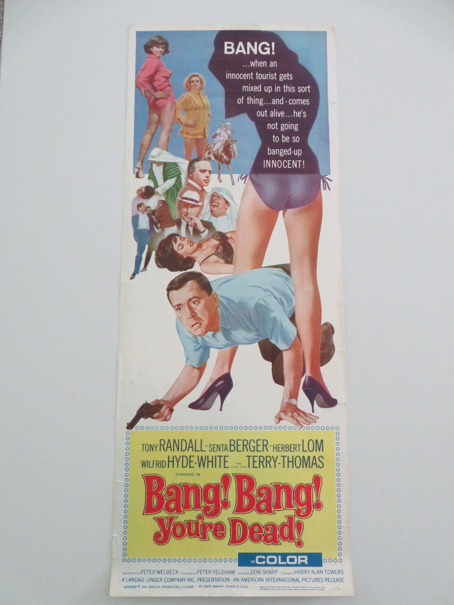 BANG! BANG! YOU'RE DEAD US INSERT POSTER TONY RANDALL SENTA BERGER 1966 - Rendezvous Cinema
