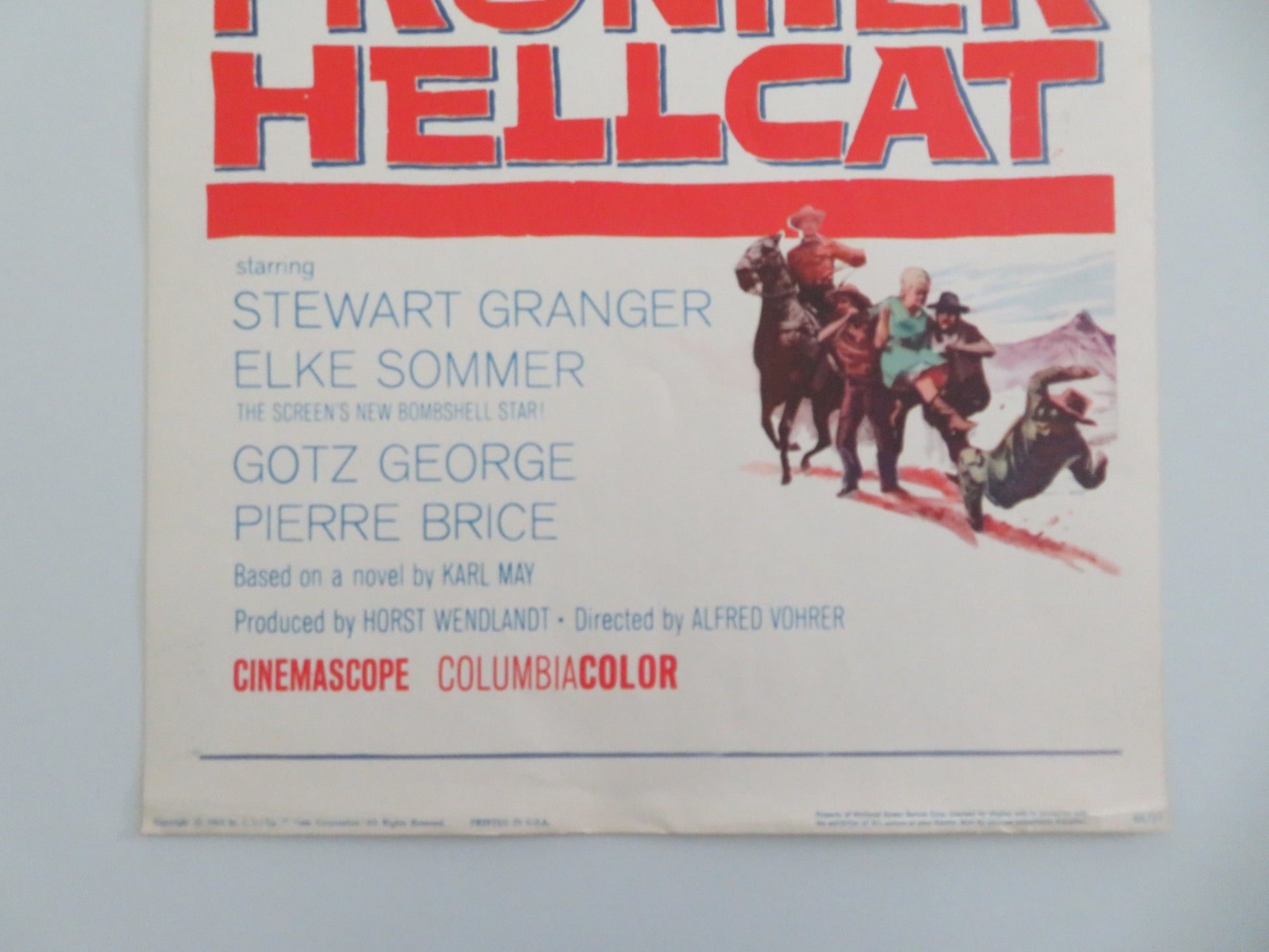 FRONTIER HELLCAT US INSERT POSTER STEWART GRANGER ELKE SOMMER 1965 - Rendezvous Cinema