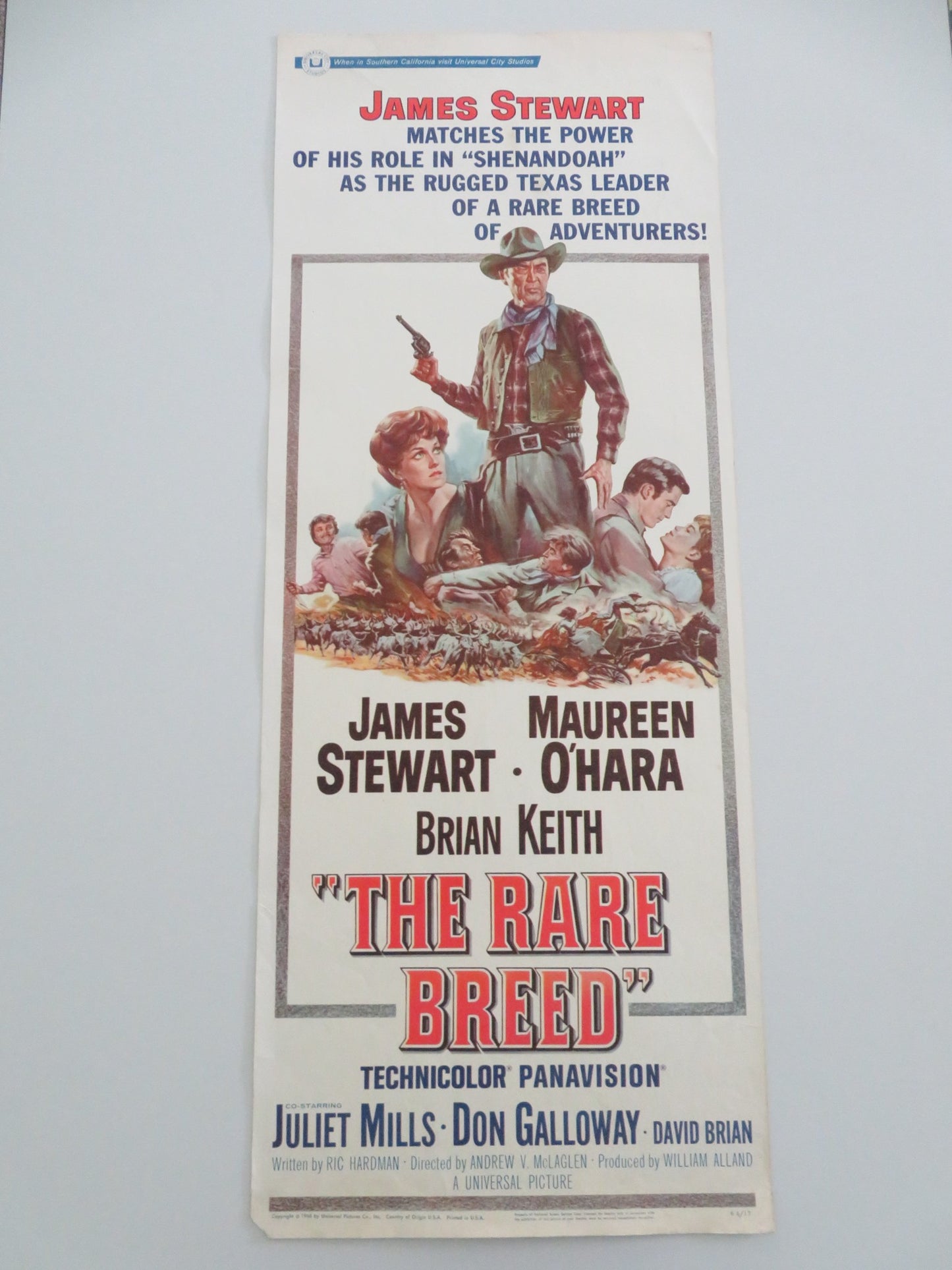 THE RARE BREED US INSERT POSTER JAMES STEWART MAUREEN O'HARA 1966 - Rendezvous Cinema