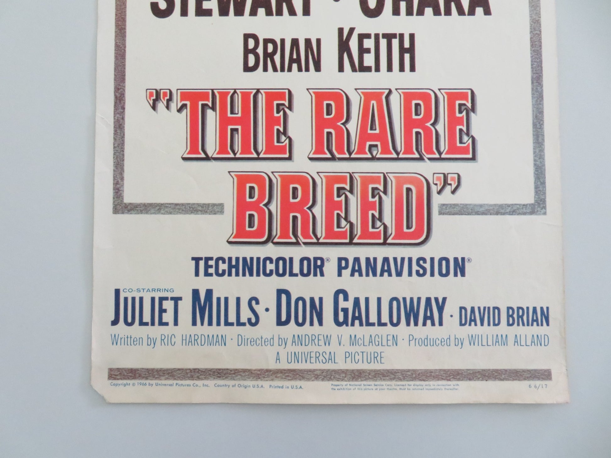 THE RARE BREED US INSERT POSTER JAMES STEWART MAUREEN O'HARA 1966 - Rendezvous Cinema