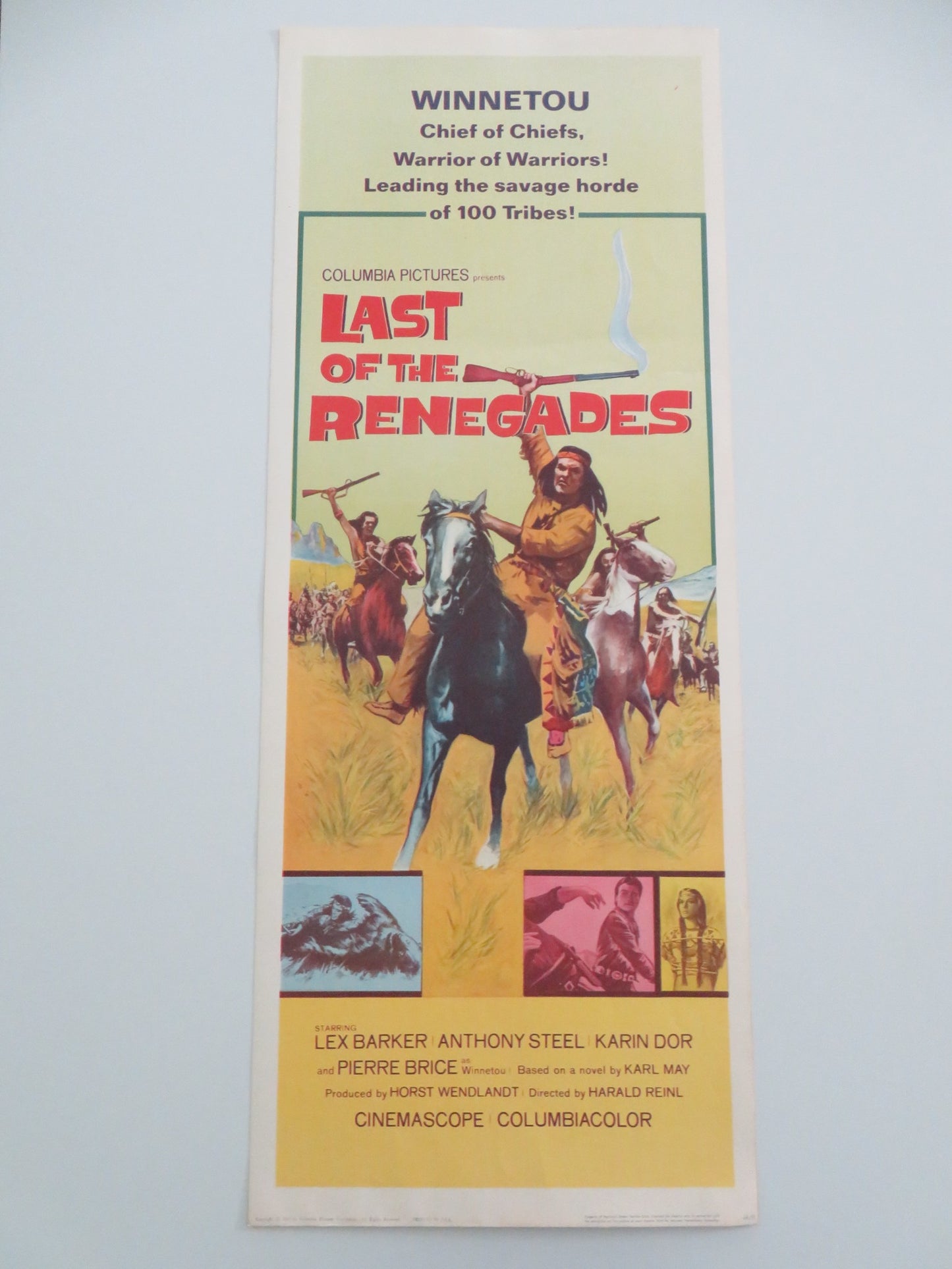 LAST OF THE RENEGADES US INSERT POSTER LEX BARKER PIERRE BRICE 1965 - Rendezvous Cinema