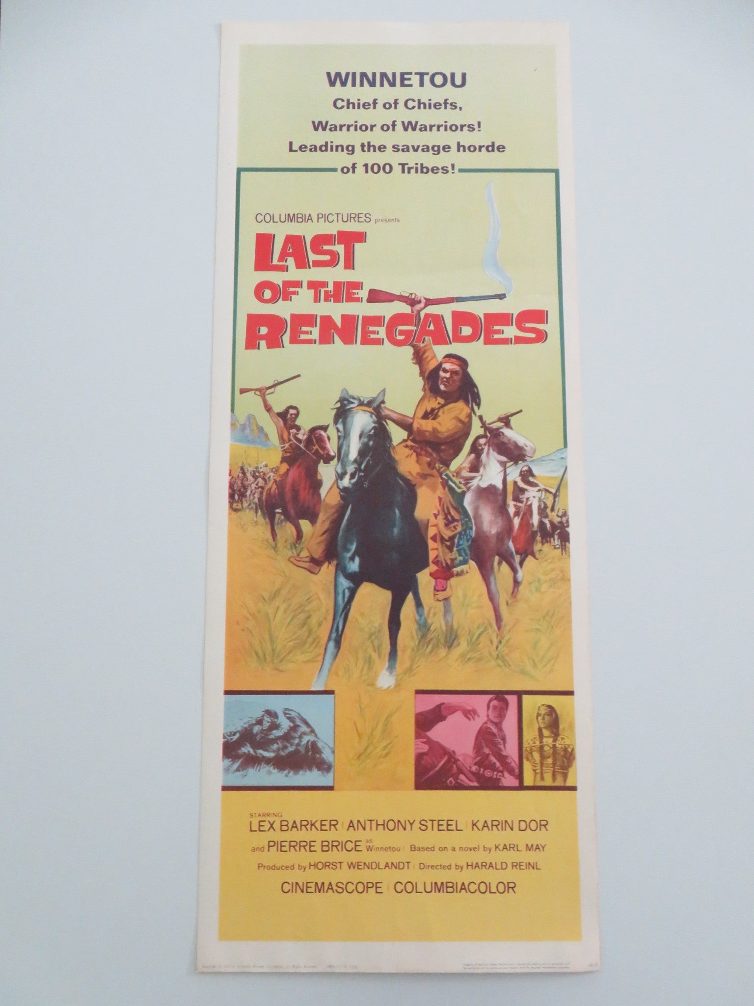 LAST OF THE RENEGADES US INSERT POSTER LEX BARKER PIERRE BRICE 1965 - Rendezvous Cinema