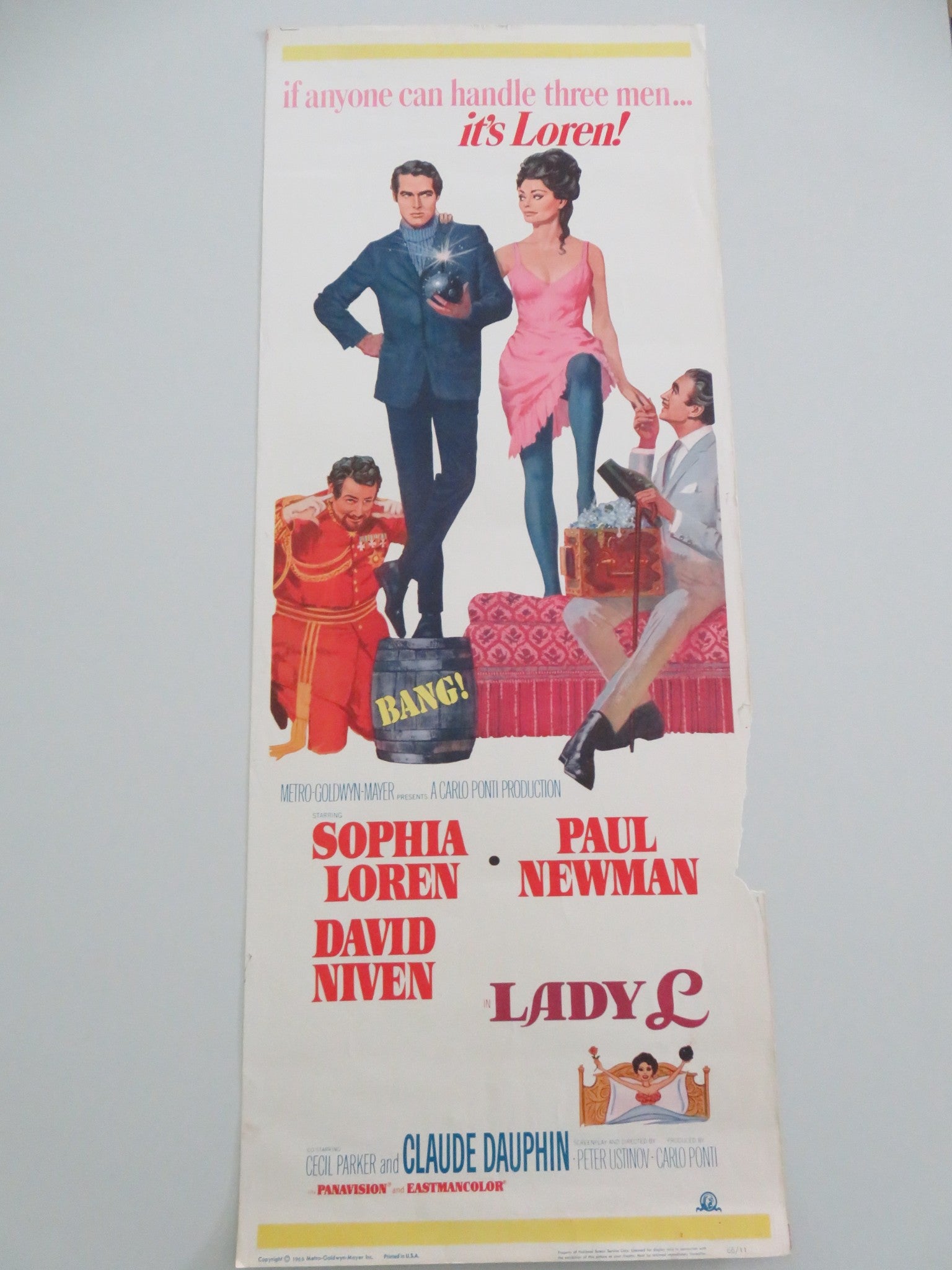 LADY L US INSERT POSTER SOPHIA LOREN PAUL NEWMAN 1966 - Rendezvous Cinema