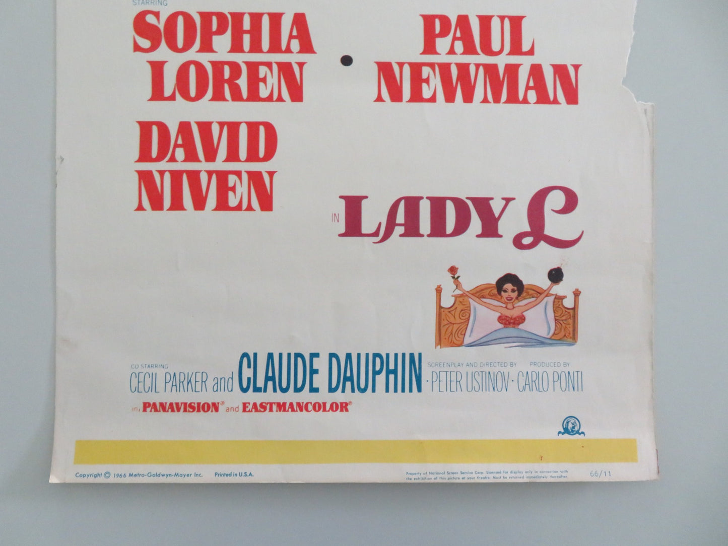 LADY L US INSERT POSTER SOPHIA LOREN PAUL NEWMAN 1966 - Rendezvous Cinema