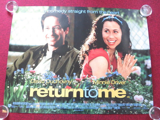 RETURN TO ME UK QUAD ROLLED POSTER DAVID DUCHOVNY MINNIE DRIVER 2000