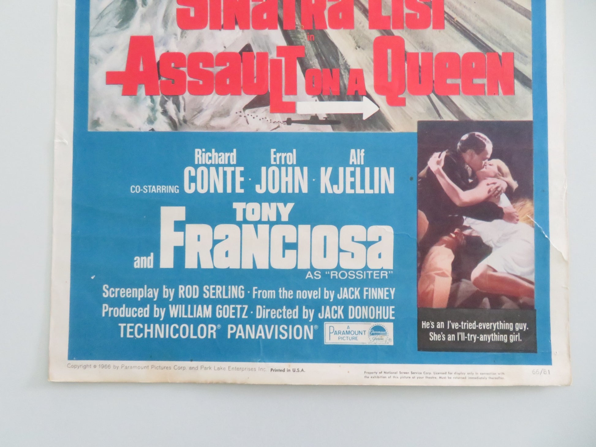 ASSAULT ON A QUEEN US INSERT POSTER FRANK SINATRA VIRNI LISI 1966 - Rendezvous Cinema