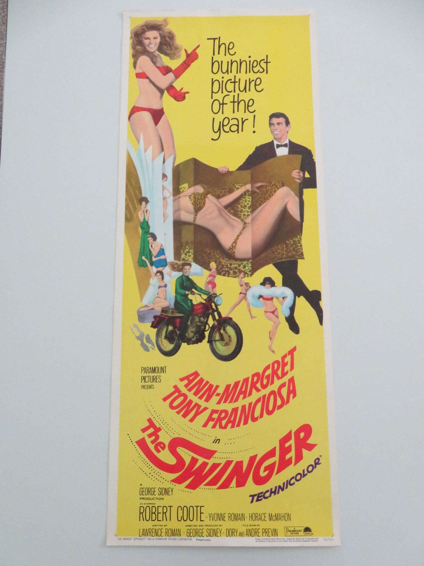 THE SWINGER US INSERT POSTER ANN-MARGRET TONY FRANCIOSA 1966 - Rendezvous Cinema
