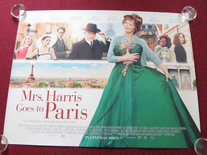 MRS. HARRIS GOES TO PARIS UK QUAD ROLLED POSTER LESLEY MANVILLE I. HUPPERT 2022 - Rendezvous Cinema