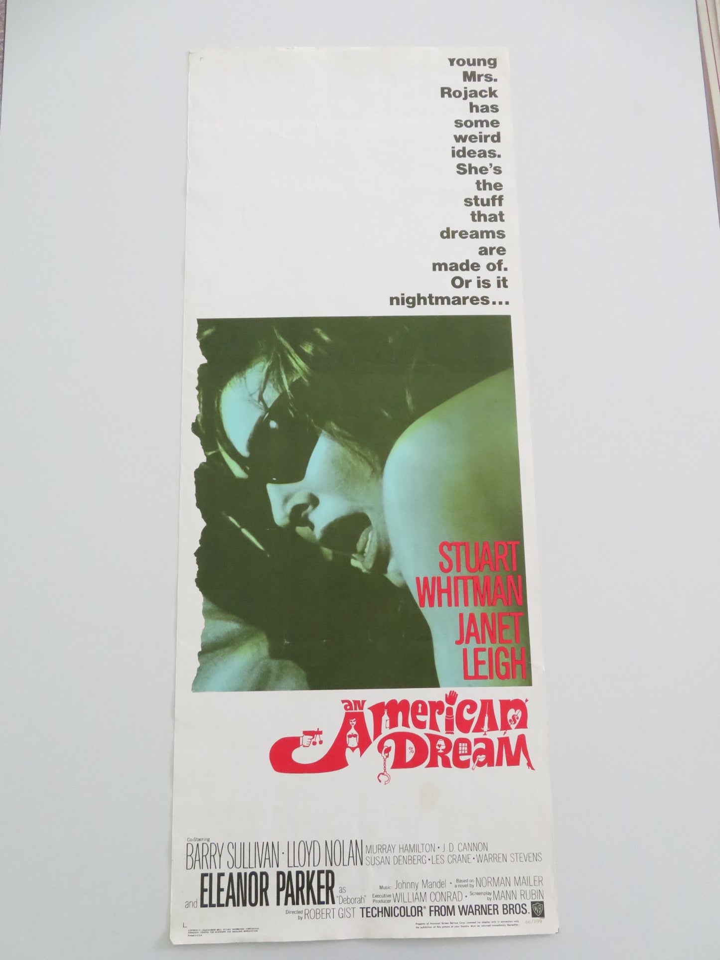 AN AMERICAN DREAM US INSERT POSTER STUART WHITMAN JANET LEIGH 1966 - Rendezvous Cinema