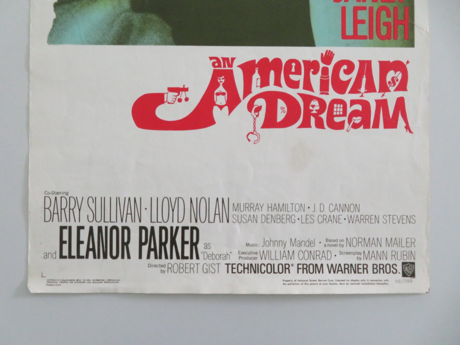 AN AMERICAN DREAM US INSERT POSTER STUART WHITMAN JANET LEIGH 1966 - Rendezvous Cinema