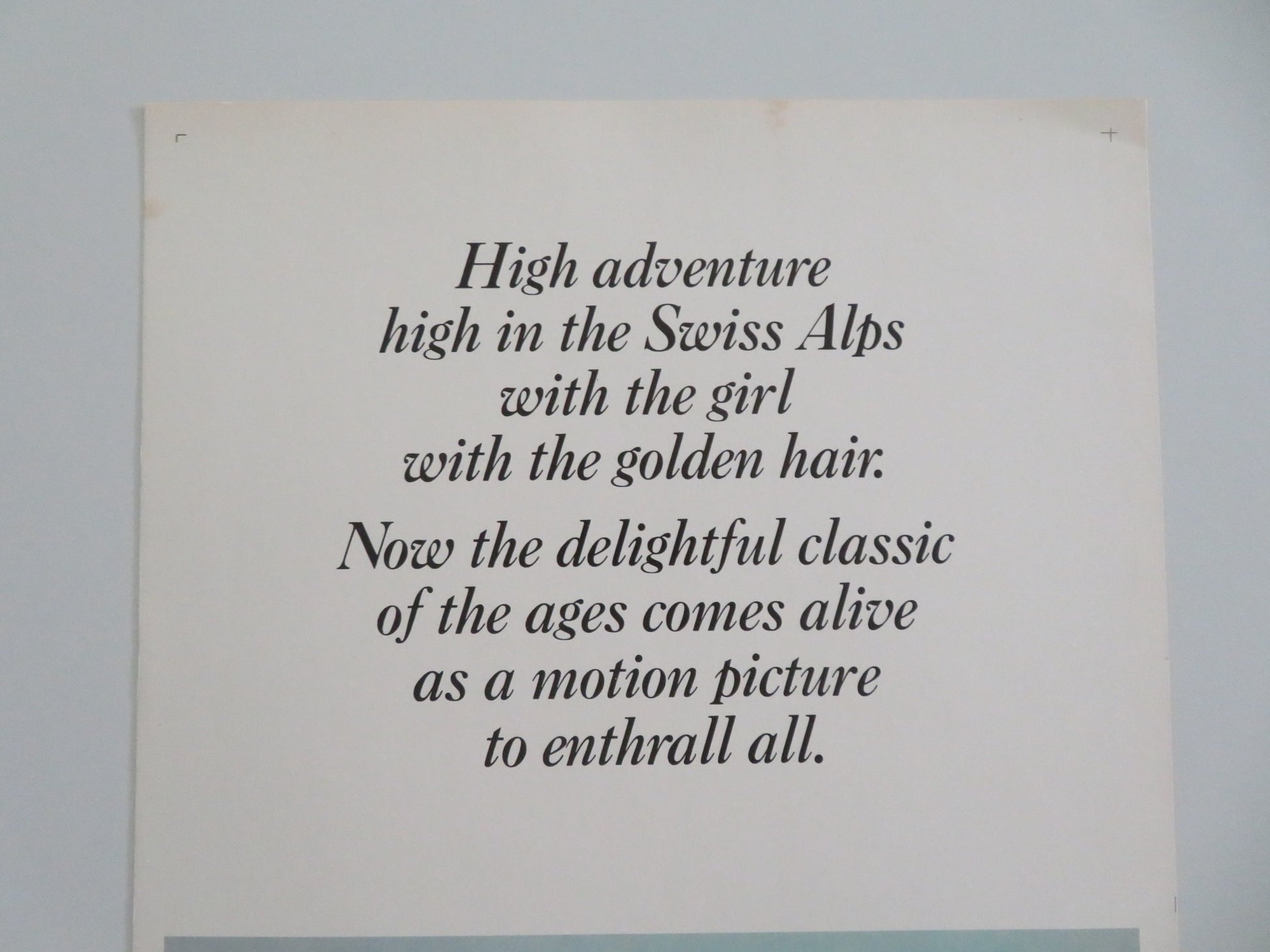 HEIDI US INSERT POSTER EVA MARIA SINGHAMMER GUSTAV KNUTH 1968 - Rendezvous Cinema