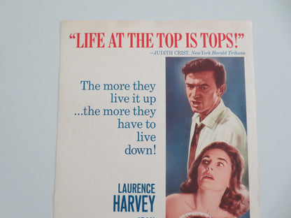 LIFE AT THE TOP US INSERT POSTER LAURENCE HARVEY JEAN SIMMONS H. BLACKMAN 1966 - Rendezvous Cinema