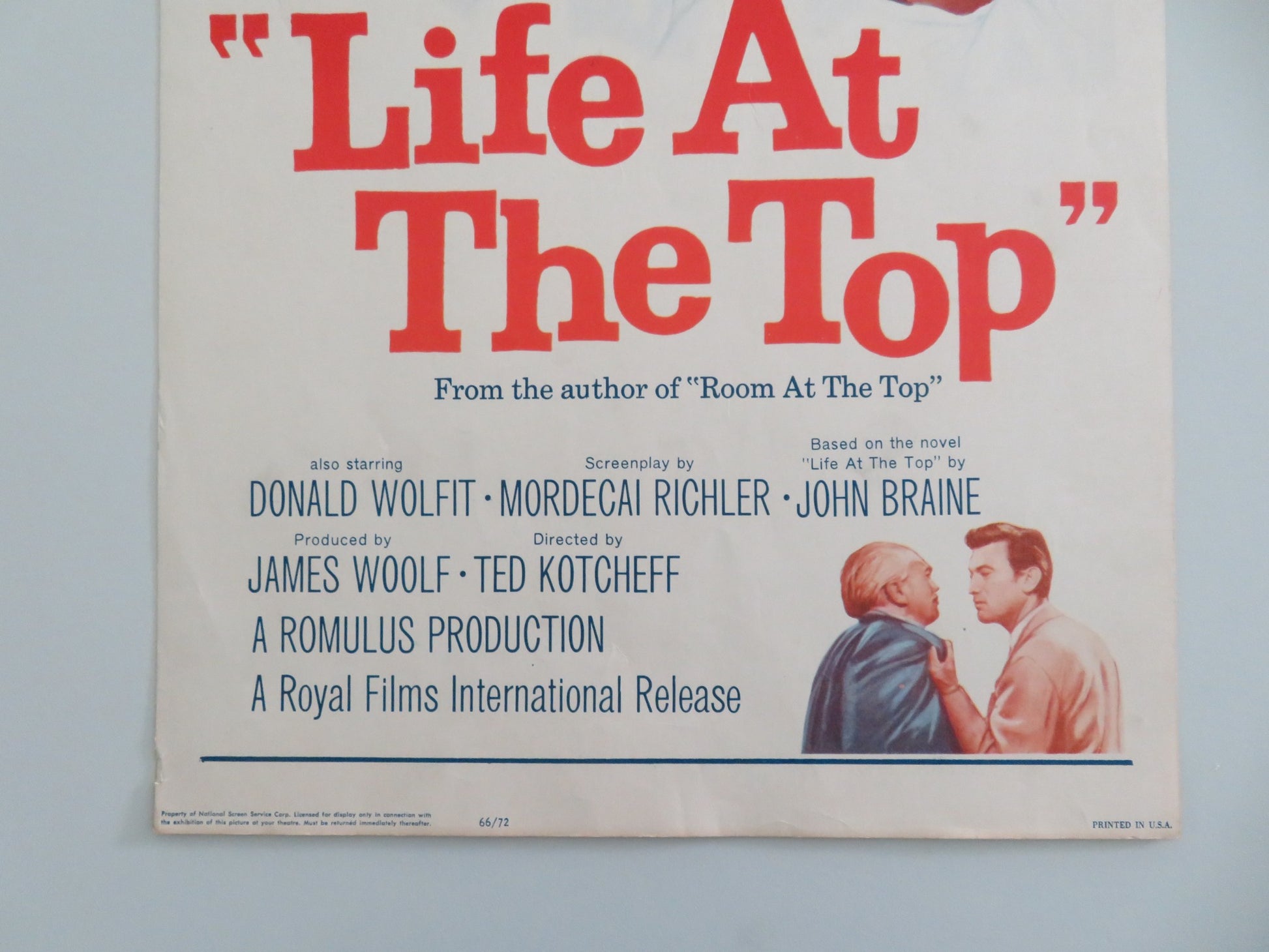LIFE AT THE TOP US INSERT POSTER LAURENCE HARVEY JEAN SIMMONS H. BLACKMAN 1966 - Rendezvous Cinema