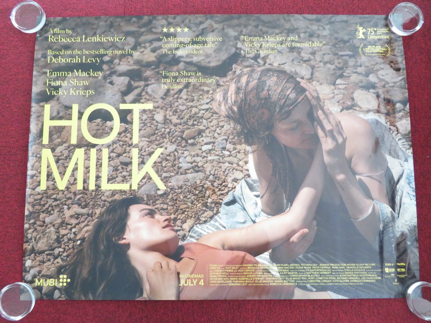HOT MILK UK QUAD ROLLED POSTER EMMA MACKEY FIONA SHAW 2025