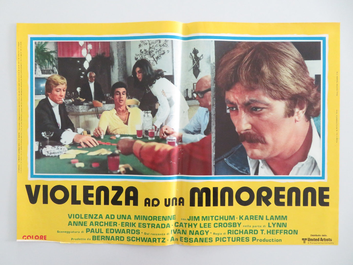 TRACKDOWN - D ITALIAN FOTOBUSTA POSTER JAMES MITCHUM ERIK ESTRADA 1976 - Rendezvous Cinema