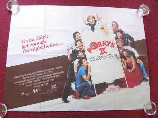 PORKY'S II: THE NEXT DAY UK QUAD ROLLED POSTER DAN MONAHAN WYATT KNIGHT 1983