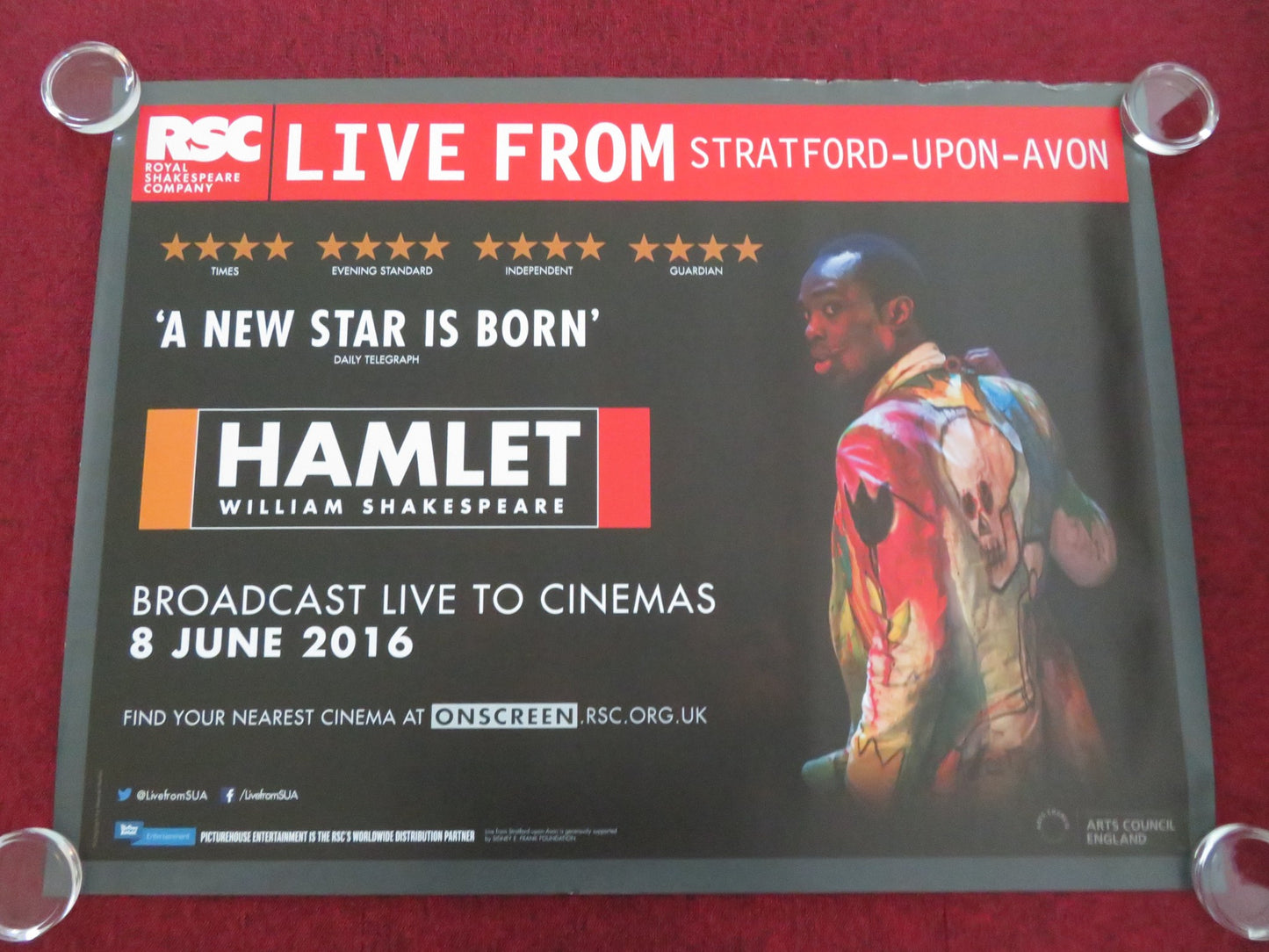 HAMLET UK QUAD ROLLED POSTER  RSC PAAPA ESSIEDU 2016