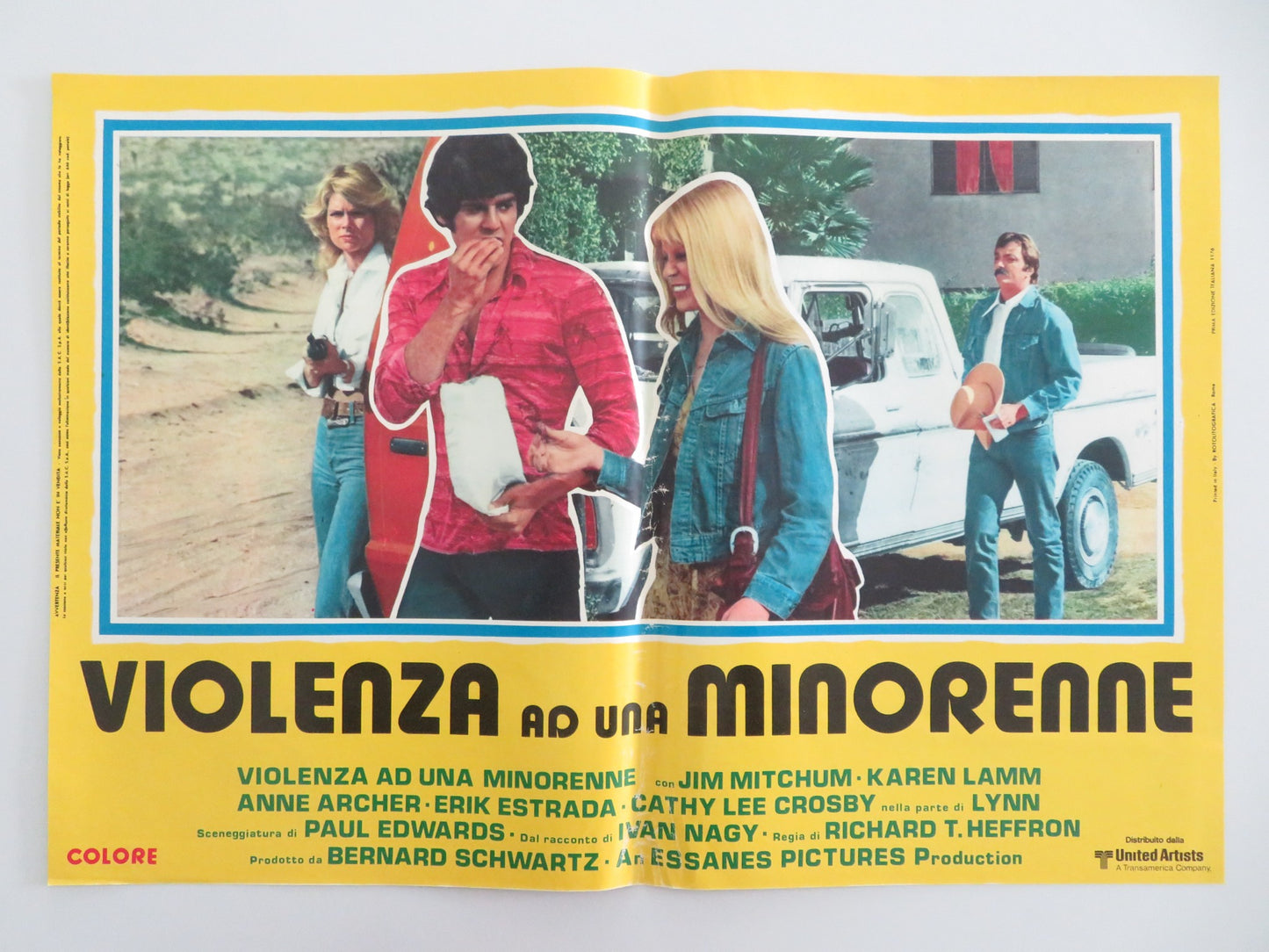 TRACKDOWN - H ITALIAN FOTOBUSTA POSTER JAMES MITCHUM ERIK ESTRADA 1976 - Rendezvous Cinema