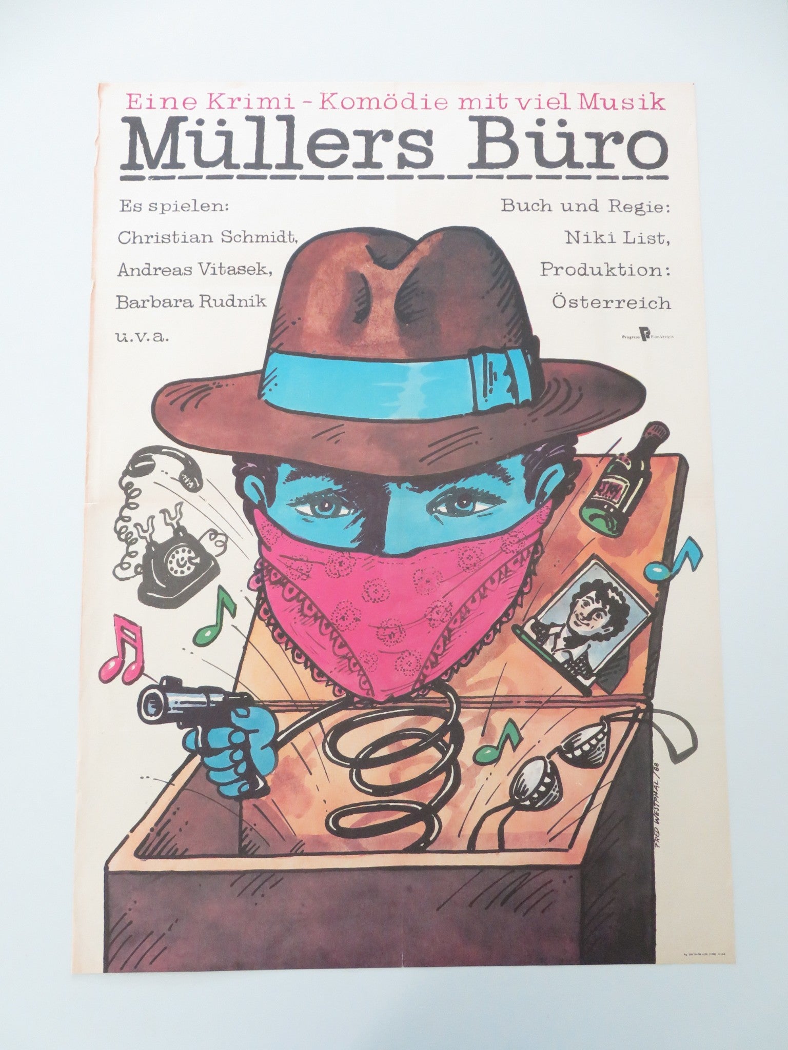 MULLERS BURO GERMAN A1 ROLLED POSTER CHRISTIAN SCHMIDT ANDREAS VITASEK 1988 - Rendezvous Cinema