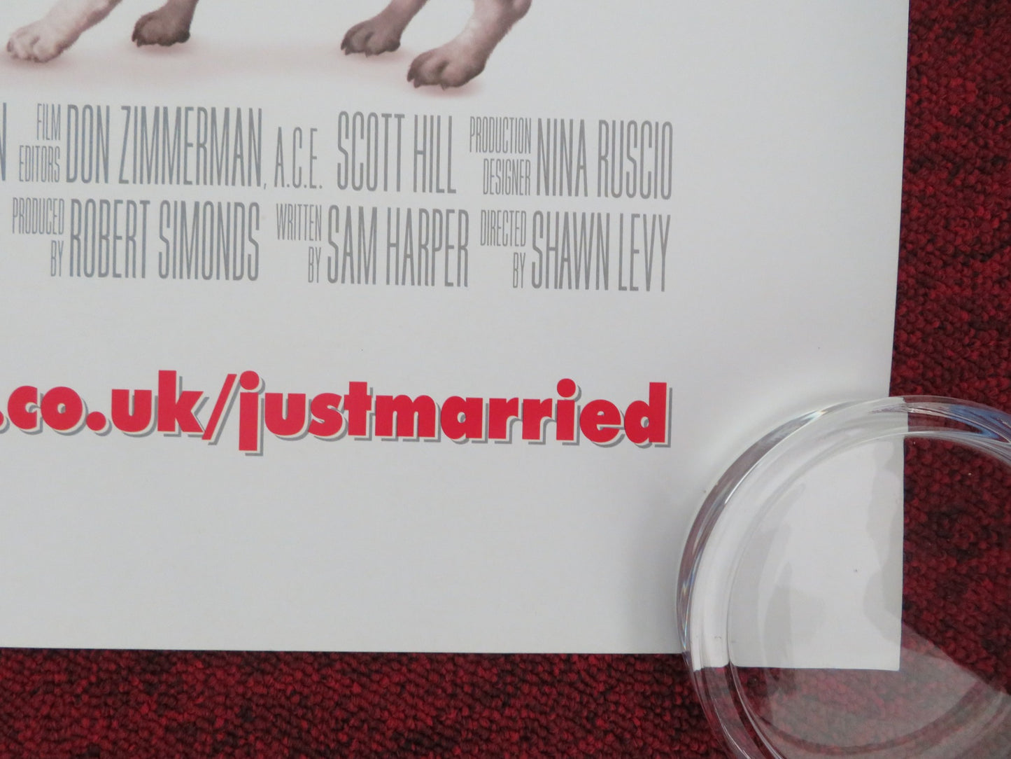 JUST MARRIED UK QUAD ROLLED POSTER ASHTON KUTCHER BRITTANY MURPHY 2003