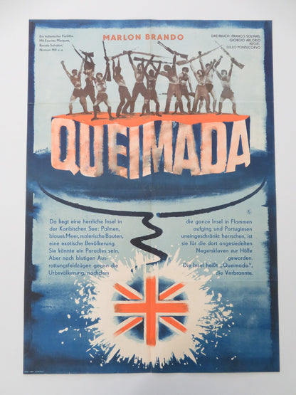 BURN! GERMAN A1 ROLLED POSTER MARLON BRANDO EVARISTO MARQUEZ 1972 - Rendezvous Cinema