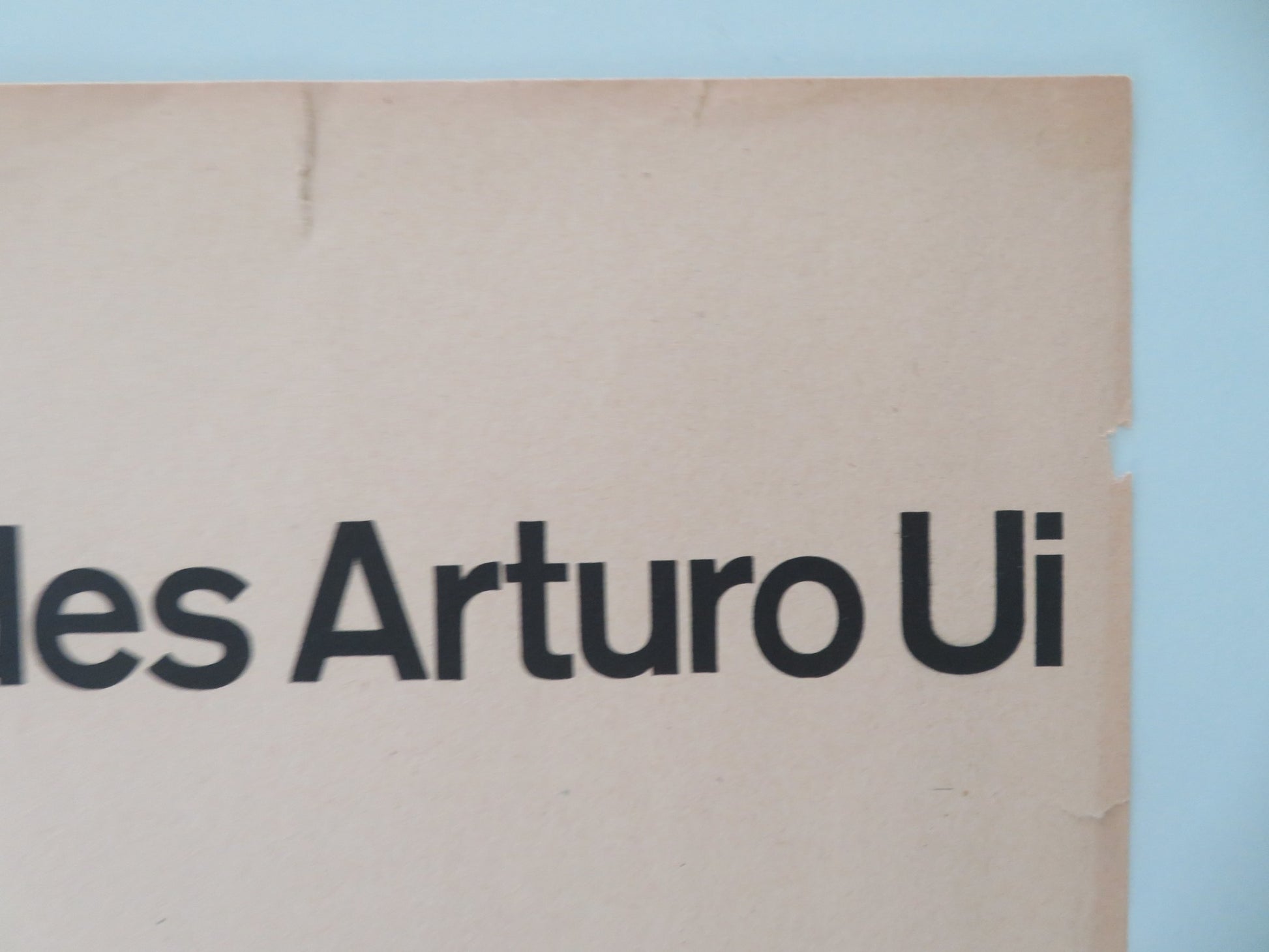 DER AUFHALTSAME AUFSTIEG DES ARTURO UI GERMAN A1 ROLLED POSTER 1967 STAGE POSTER - Rendezvous Cinema
