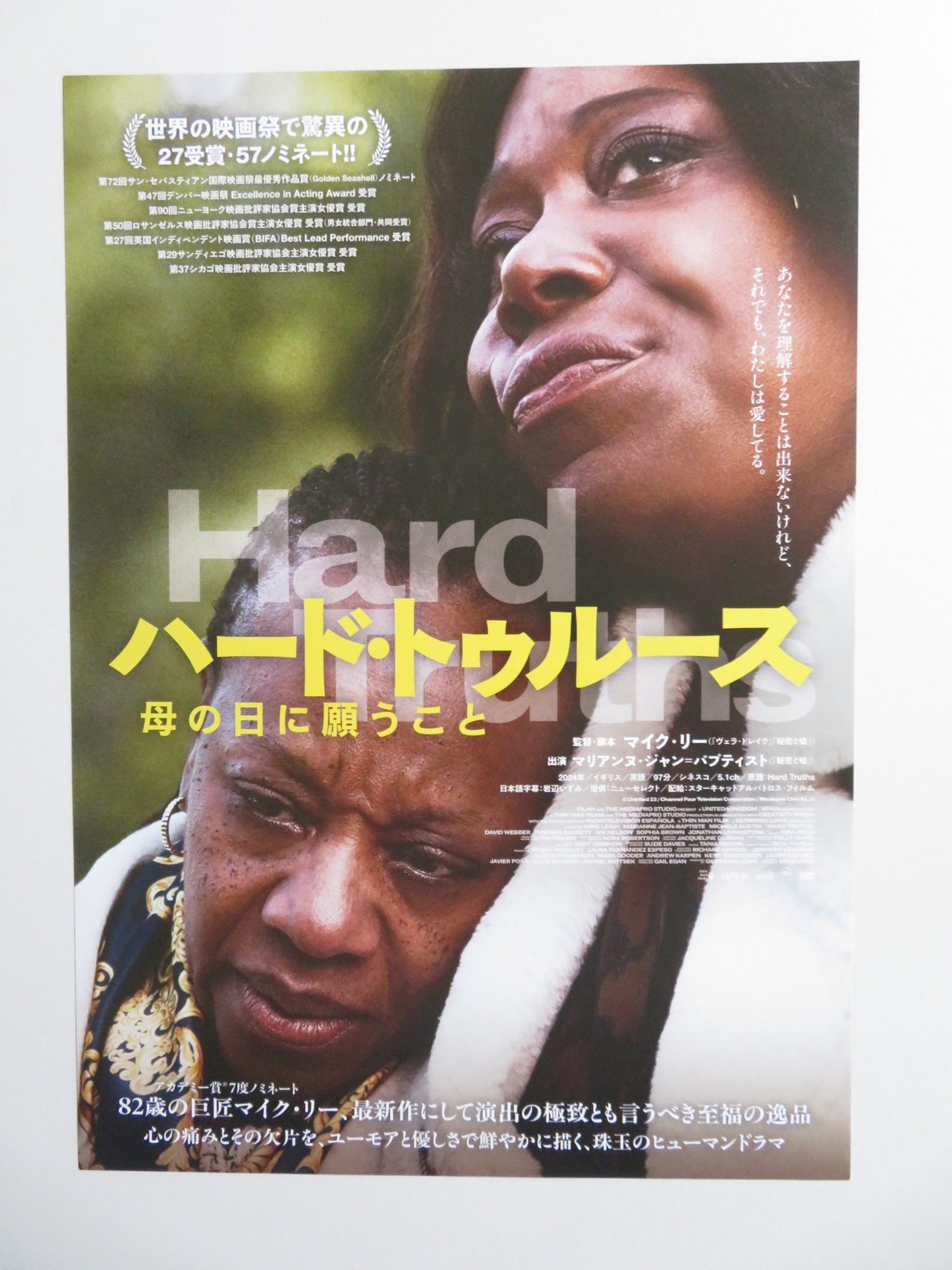 HARD TRUTHS JAPANESE CHIRASHI (B5) POSTER MARIANNE JEAN-BAPTISTE AUSTIN 2024