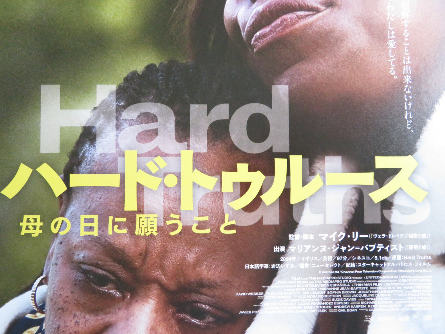HARD TRUTHS JAPANESE CHIRASHI (B5) POSTER MARIANNE JEAN-BAPTISTE AUSTIN 2024