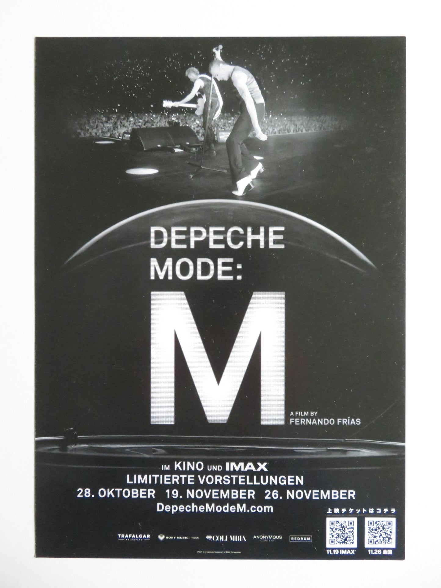 DAVID GILMOUR LIVE.. & DEPECHE MODE: M JAPANESE CHIRASHI (B5) POSTER GAHAN 2025