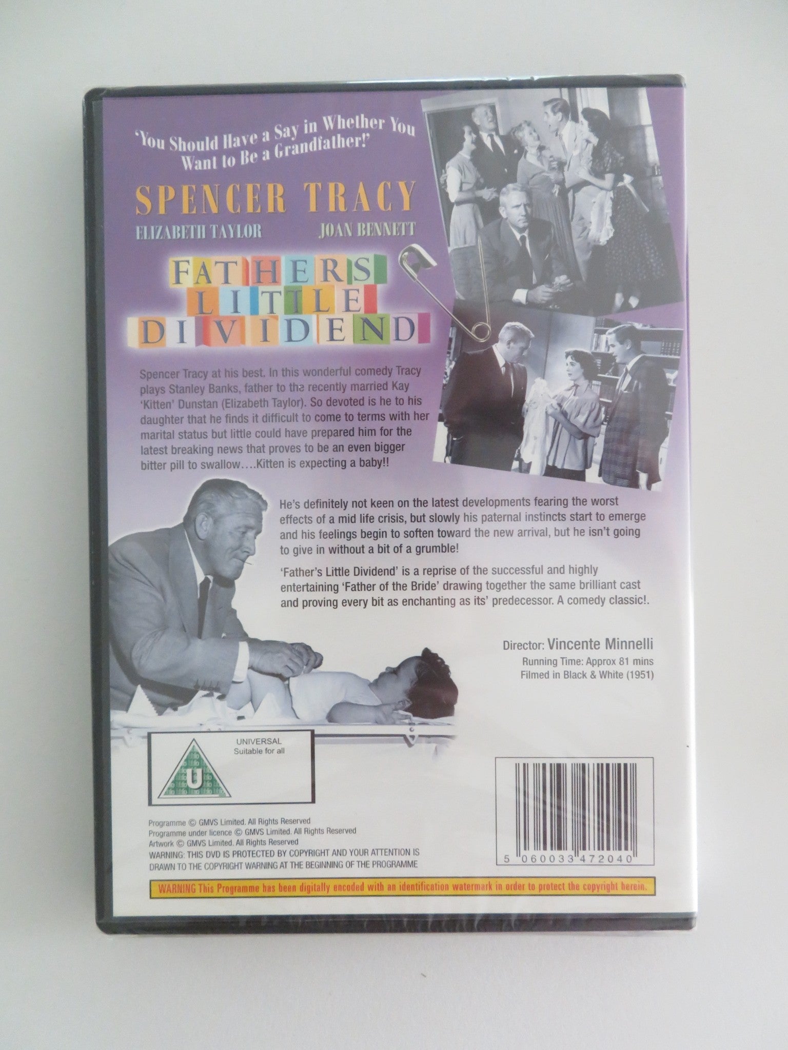 FATHER'S LITTLE DIVIDEND (DVD) SPENCER TRACY ELIZABETH TAYLOR 1951 REGION 2 - Rendezvous Cinema