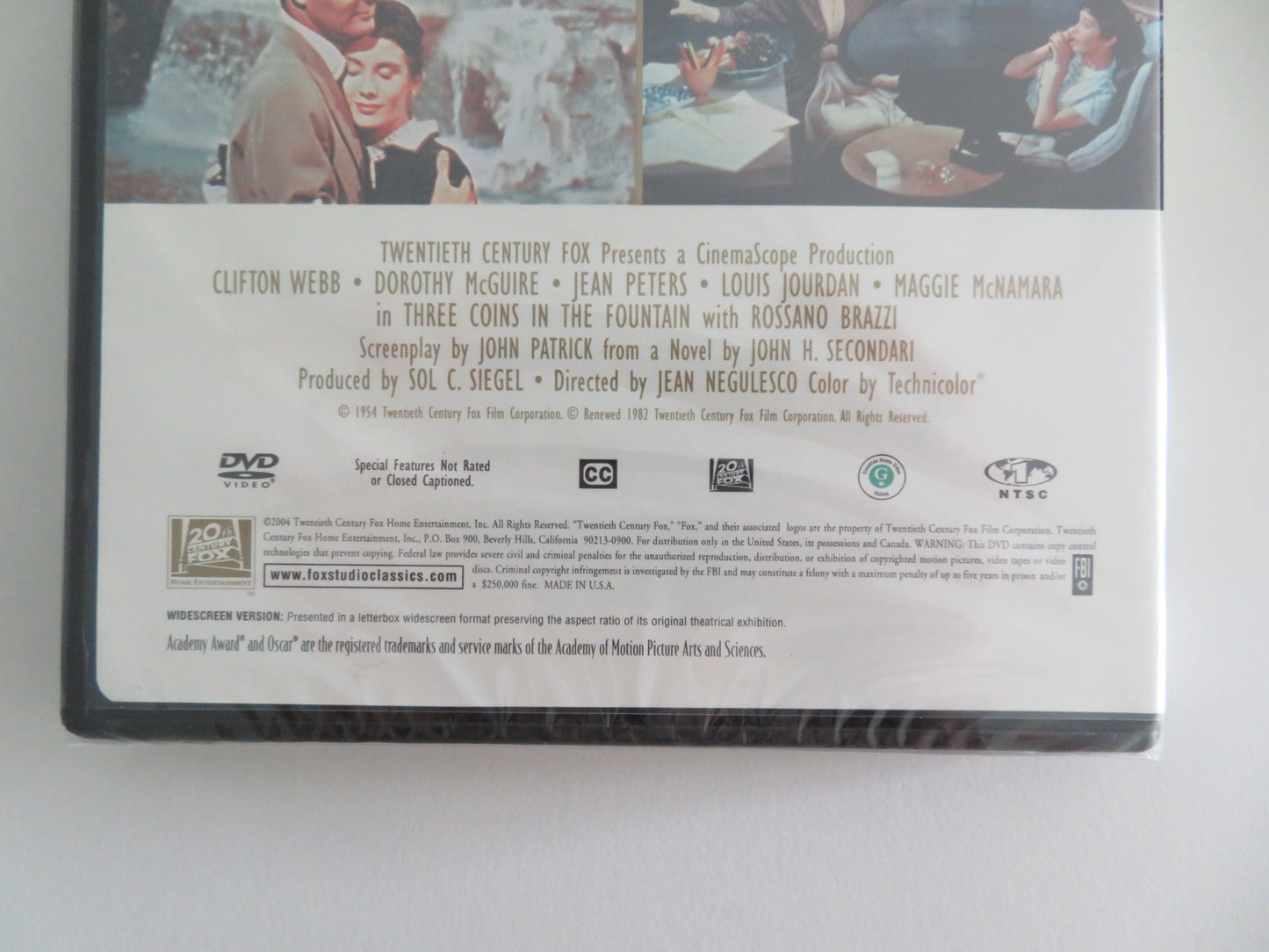 THREE COINS IN THE FOUNTAIN (DVD) CLIFTON WEBB DOROTHY MAGUIRE 1954 REGION 1 - Rendezvous Cinema