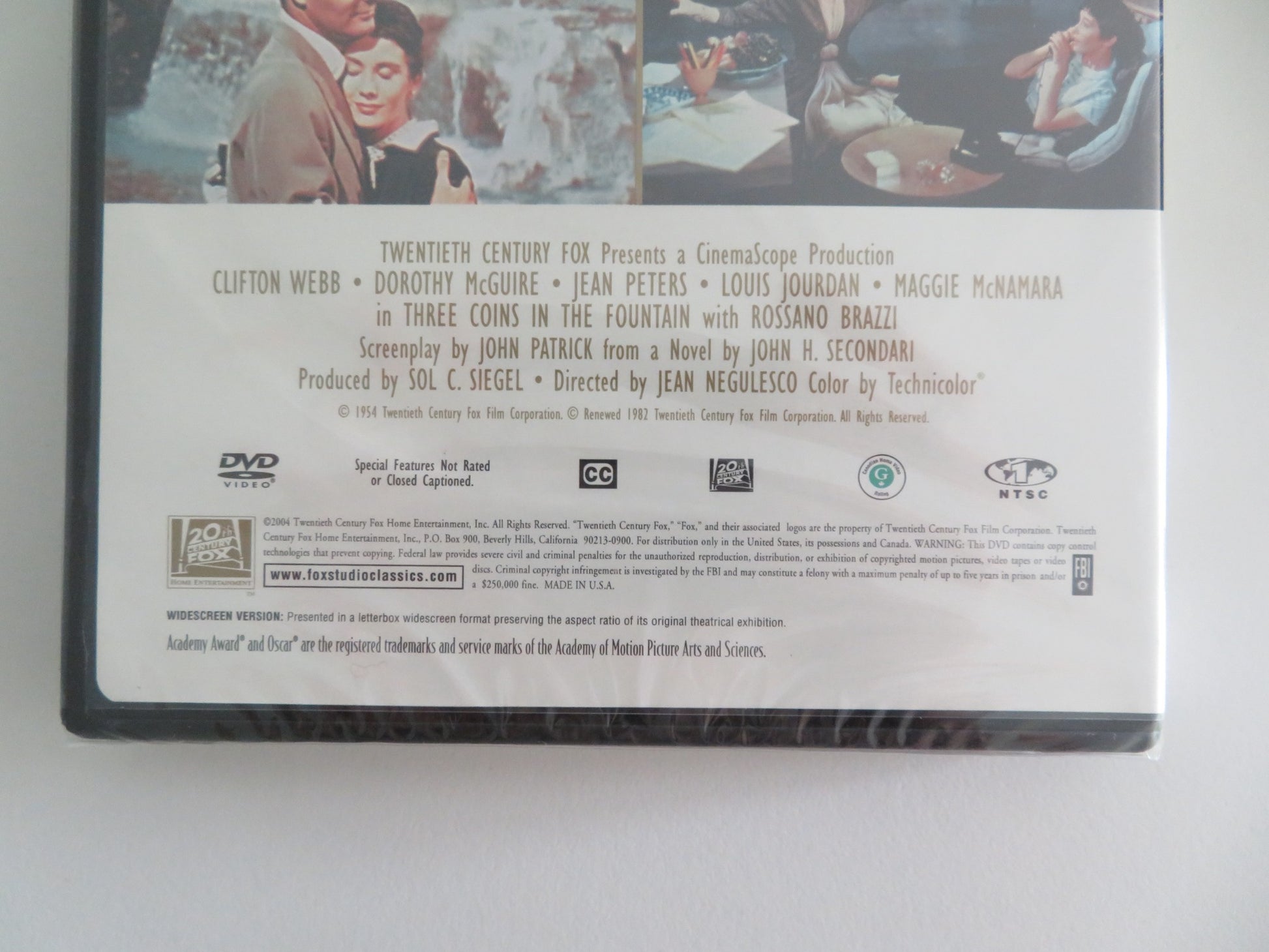 THREE COINS IN THE FOUNTAIN (DVD) CLIFTON WEBB DOROTHY MAGUIRE 1954 REGION 1 - Rendezvous Cinema
