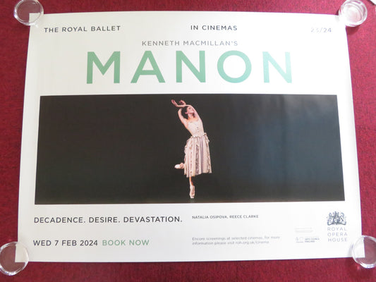 THE ROYAL BALLET: MANON UK QUAD ROLLED POSTER KENNETH MACMILLAN 2023/2024