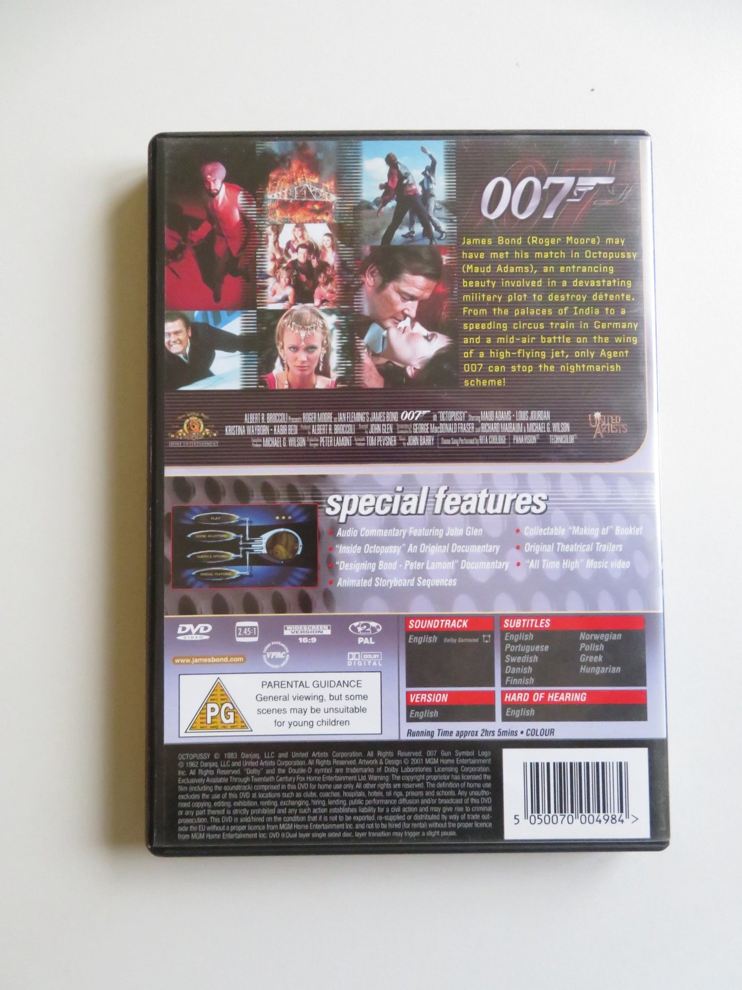 OCTOPUSSY - SPECIAL EDITION (DVD) 007 JAMES BOND ROGER MOORE 1983 REGION 2