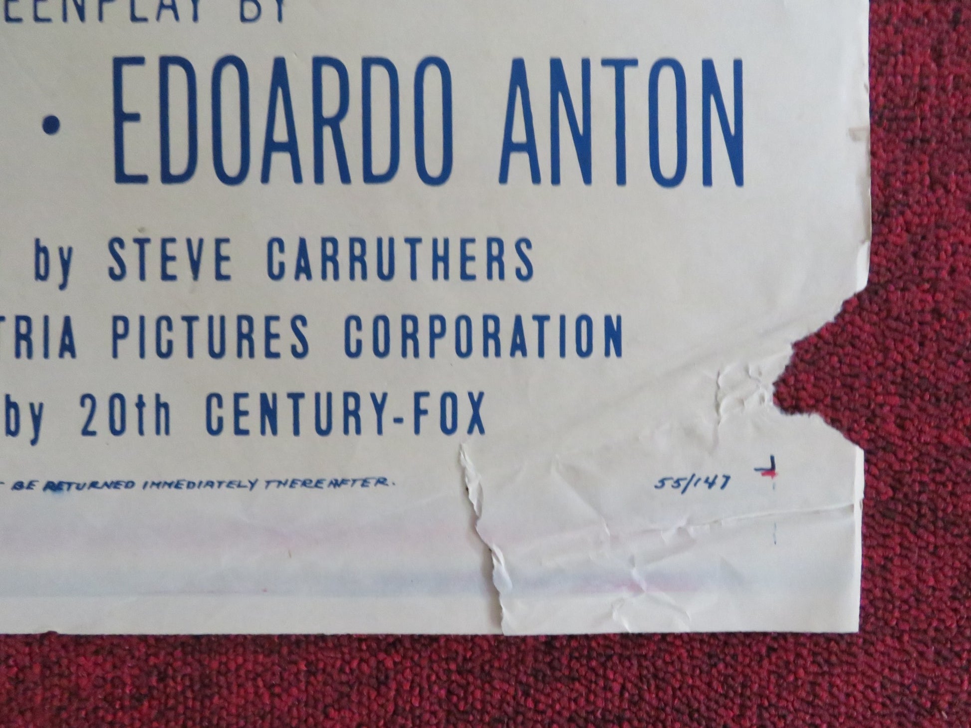 ANGELA FOLDED US ONE SHEET POSTER DENNIS O'KEEFE MARA LANE 1954 - Rendezvous Cinema