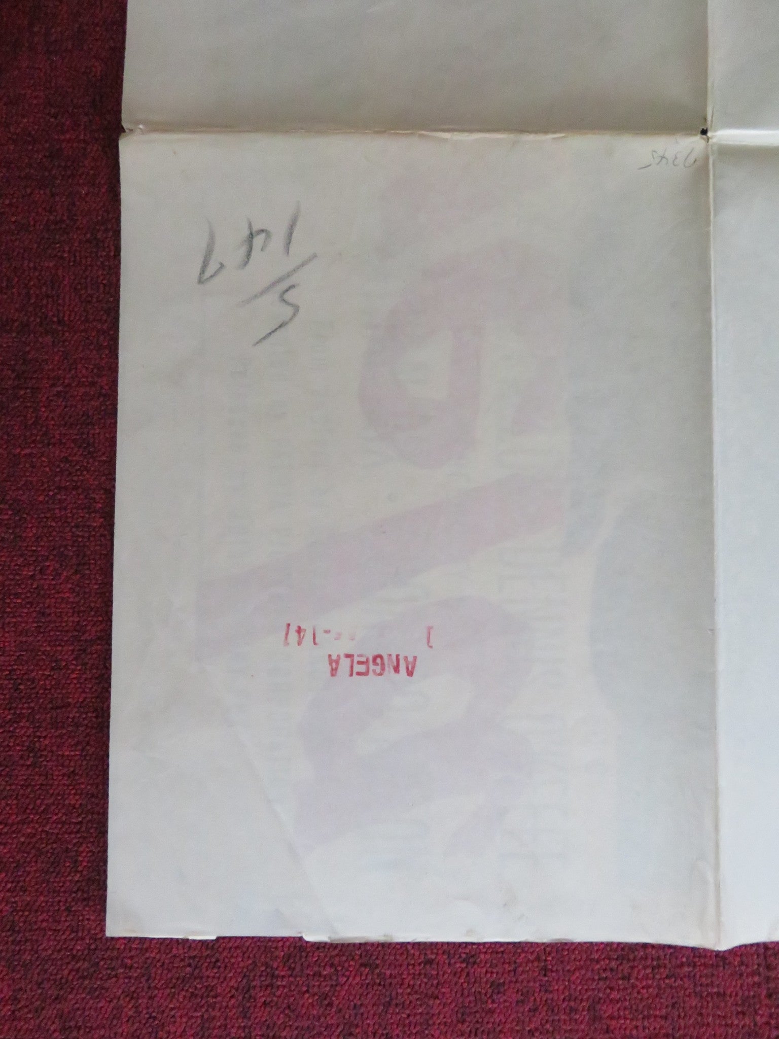 ANGELA FOLDED US ONE SHEET POSTER DENNIS O'KEEFE MARA LANE 1954 - Rendezvous Cinema