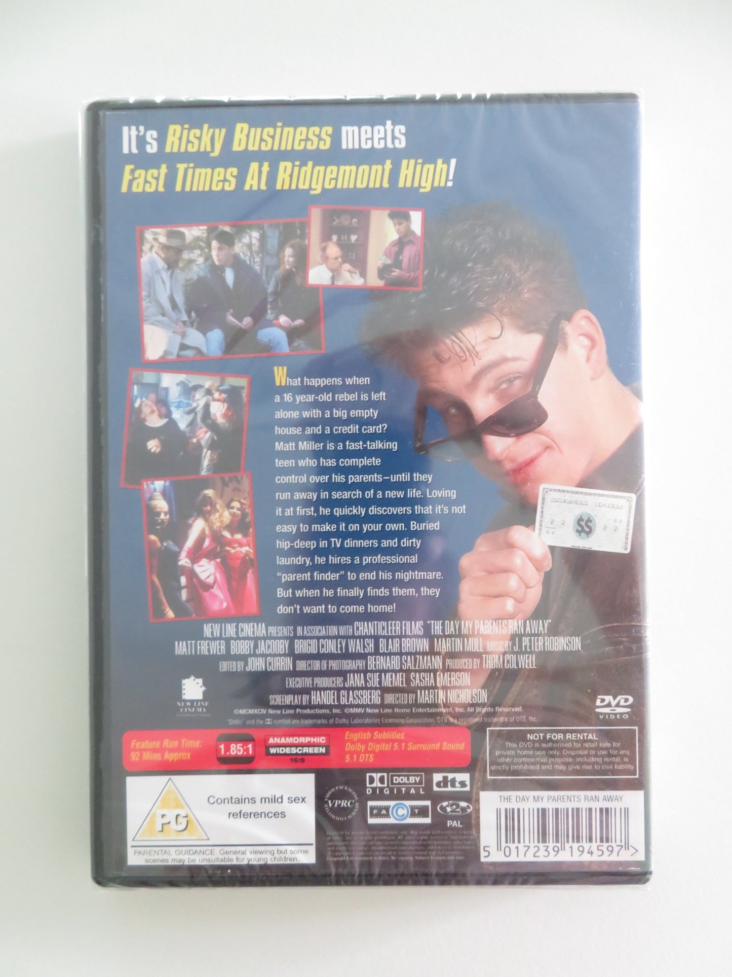 THE DAY MY PARENTS RAN AWAY (DVD) MATT FREWER SETH GREEN 1993 REGION 2 - Rendezvous Cinema