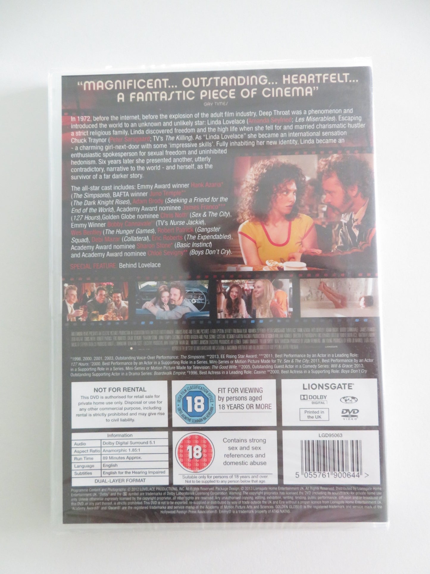 LOVELACE (DVD) AMANDA SEYFRIED PETER SARSGAARD 2013 REGION 2 - Rendezvous Cinema