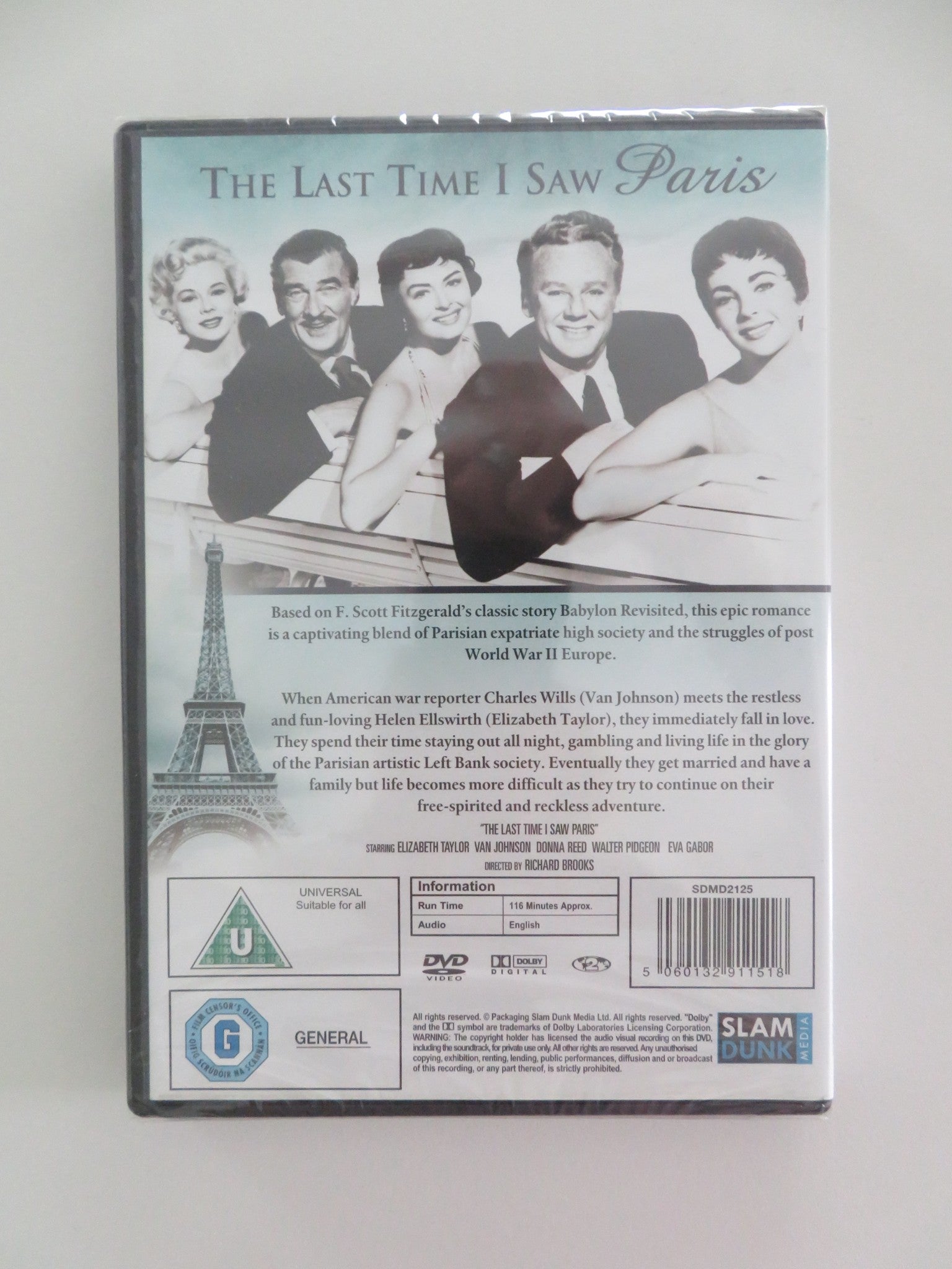 THE LAST TIME I SAW PARIS (DVD) ROGER MOORE ELIZABETH TAYLOR 1954 REGION 2 - Rendezvous Cinema