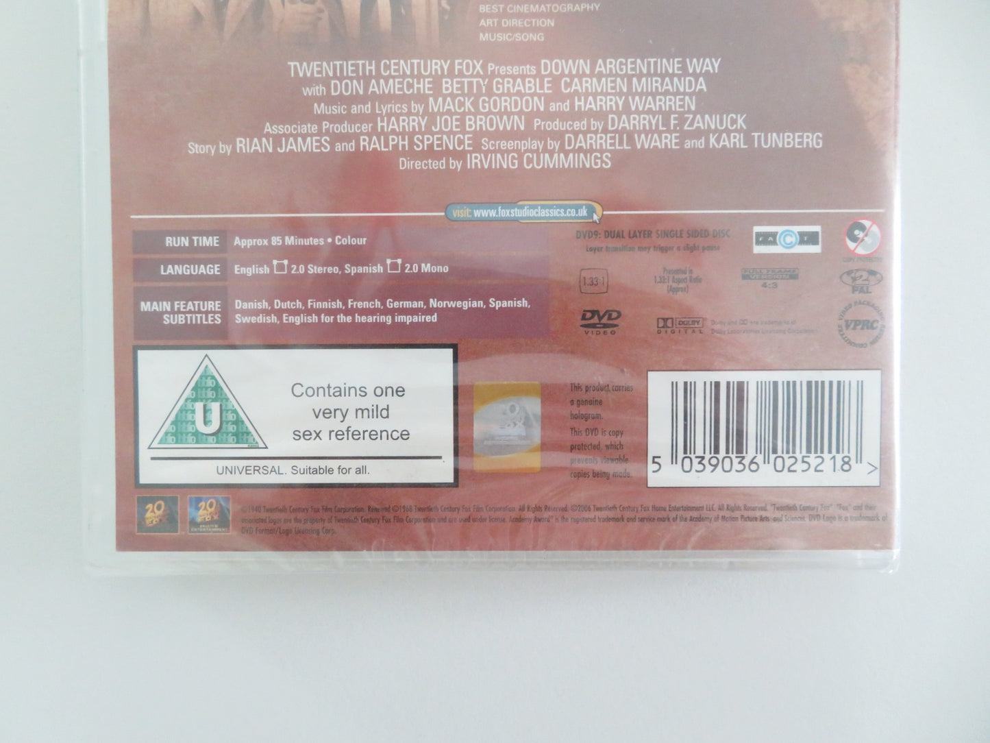 DOWN ARGENTINE WAY (DVD) DON AMECHE BETTY GRABLE 1940 REGION 2 - Rendezvous Cinema