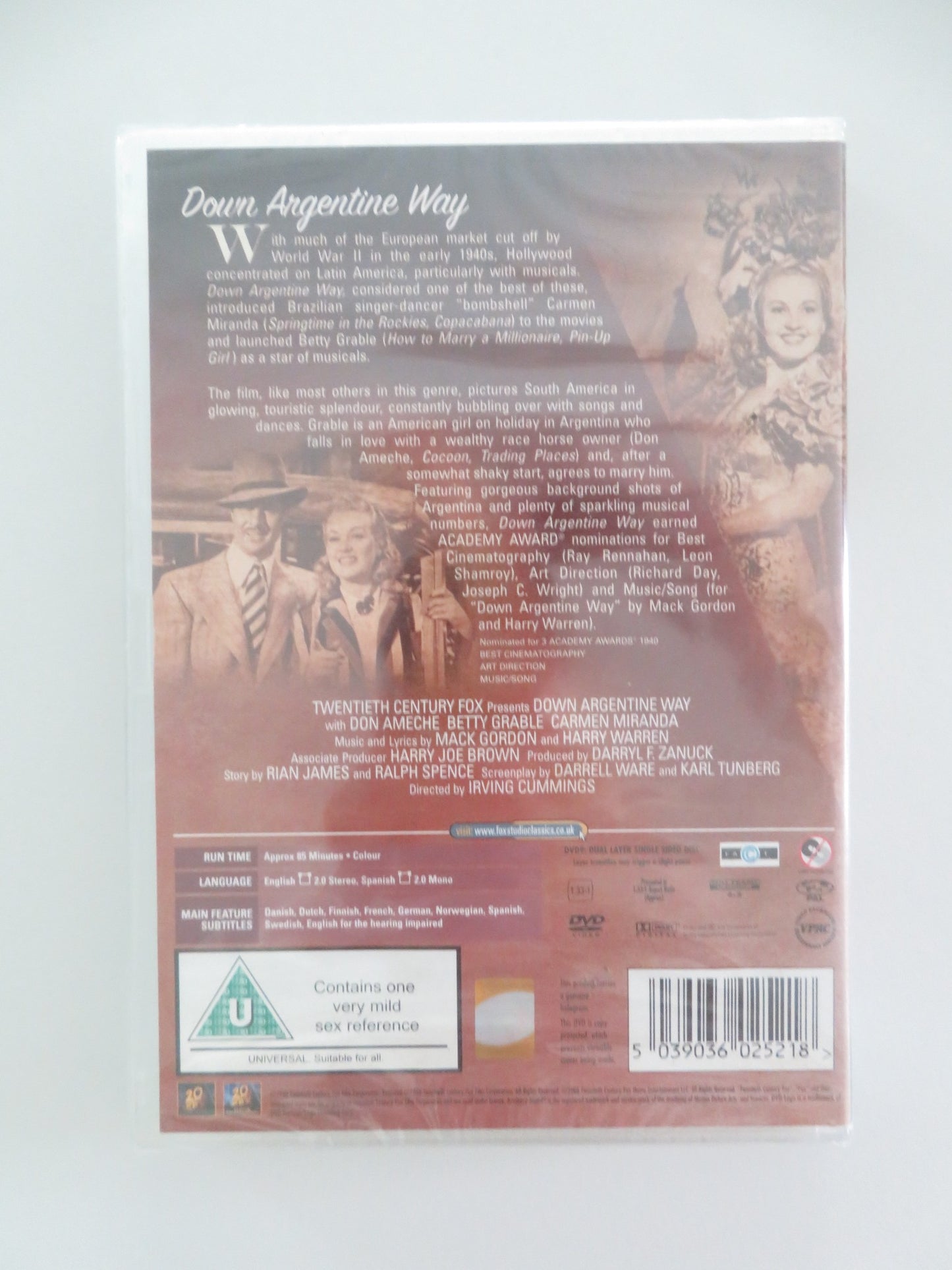 DOWN ARGENTINE WAY (DVD) DON AMECHE BETTY GRABLE 1940 REGION 2 - Rendezvous Cinema