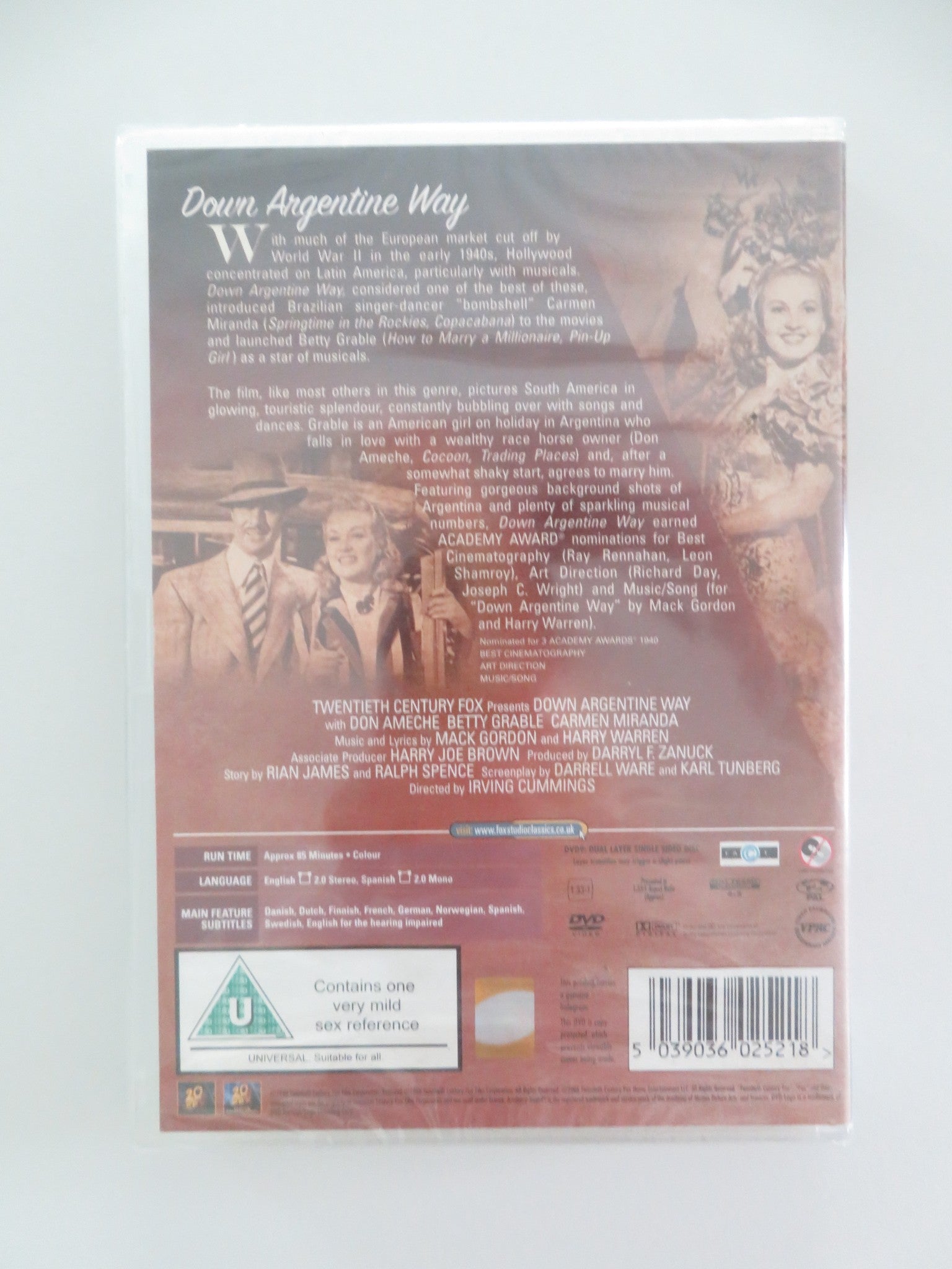 DOWN ARGENTINE WAY (DVD) DON AMECHE BETTY GRABLE 1940 REGION 2 - Rendezvous Cinema