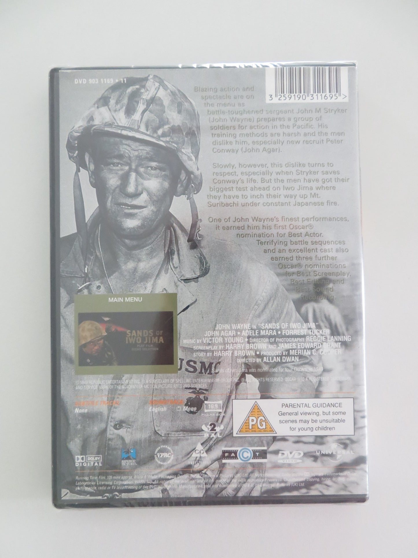 SANDS OF IWO JIMA (DVD) JOHN WAYNE JOHN AGAR 1949 REGION 2 - Rendezvous Cinema