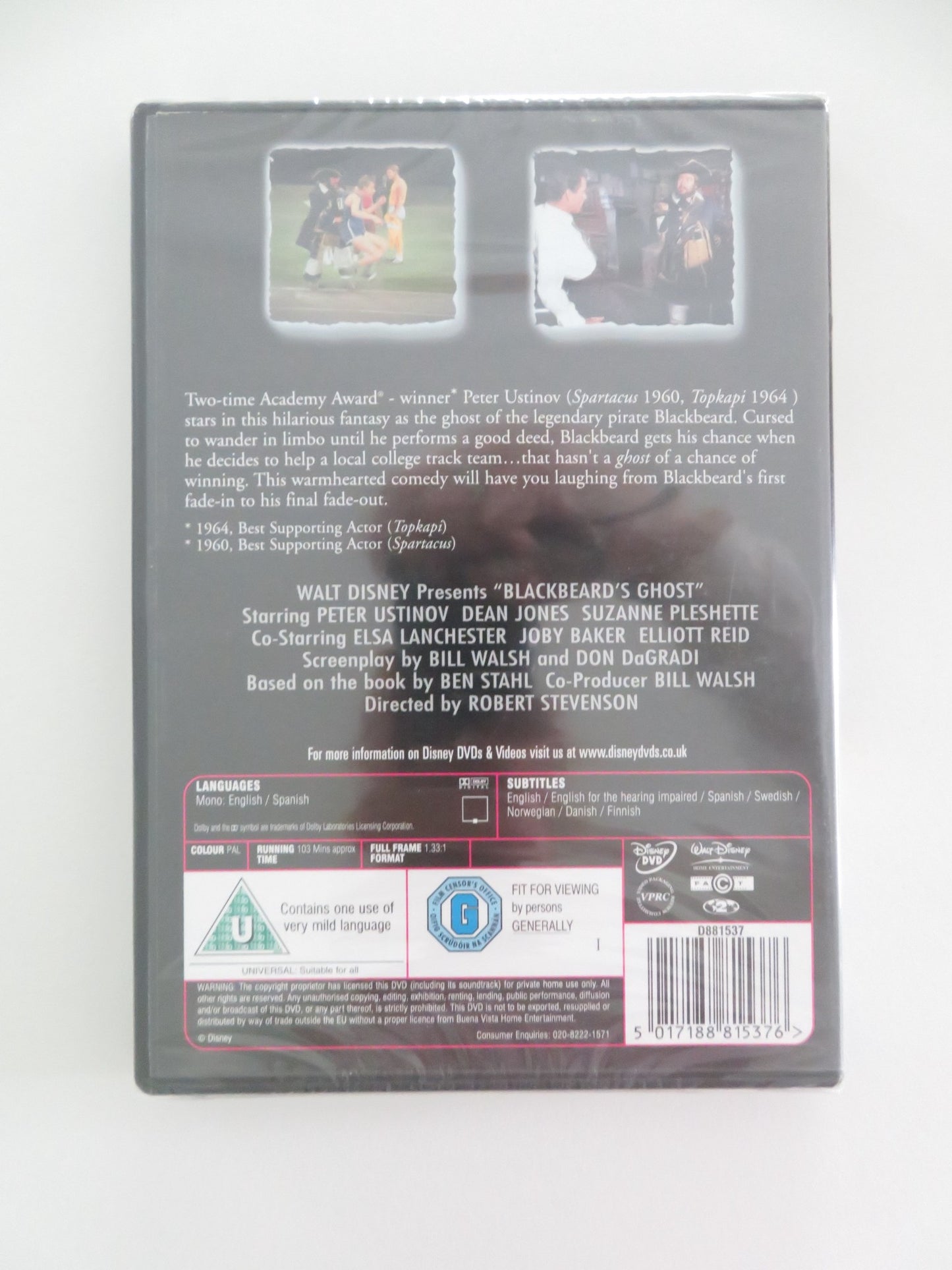 BLACKBEARD'S GHOST (DVD) PETER USTINOV DEAN JONES 1968 REGION 2 - Rendezvous Cinema