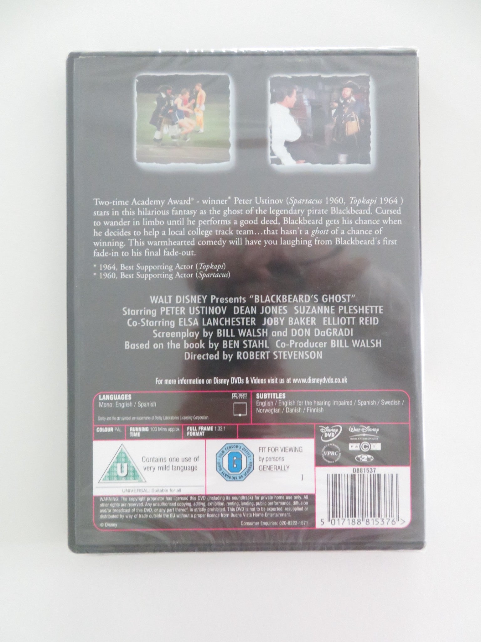 BLACKBEARD'S GHOST (DVD) PETER USTINOV DEAN JONES 1968 REGION 2 - Rendezvous Cinema