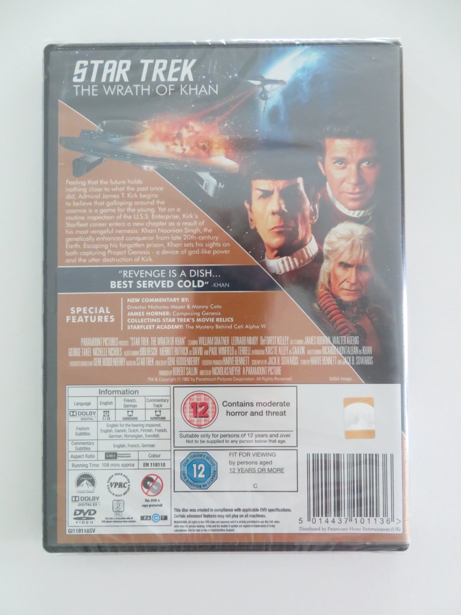 STAR TREK II: THE WRATH OF KHAN (DVD) WILLIAM SHATNER L. NIMOY 1982 REGION 2 - Rendezvous Cinema