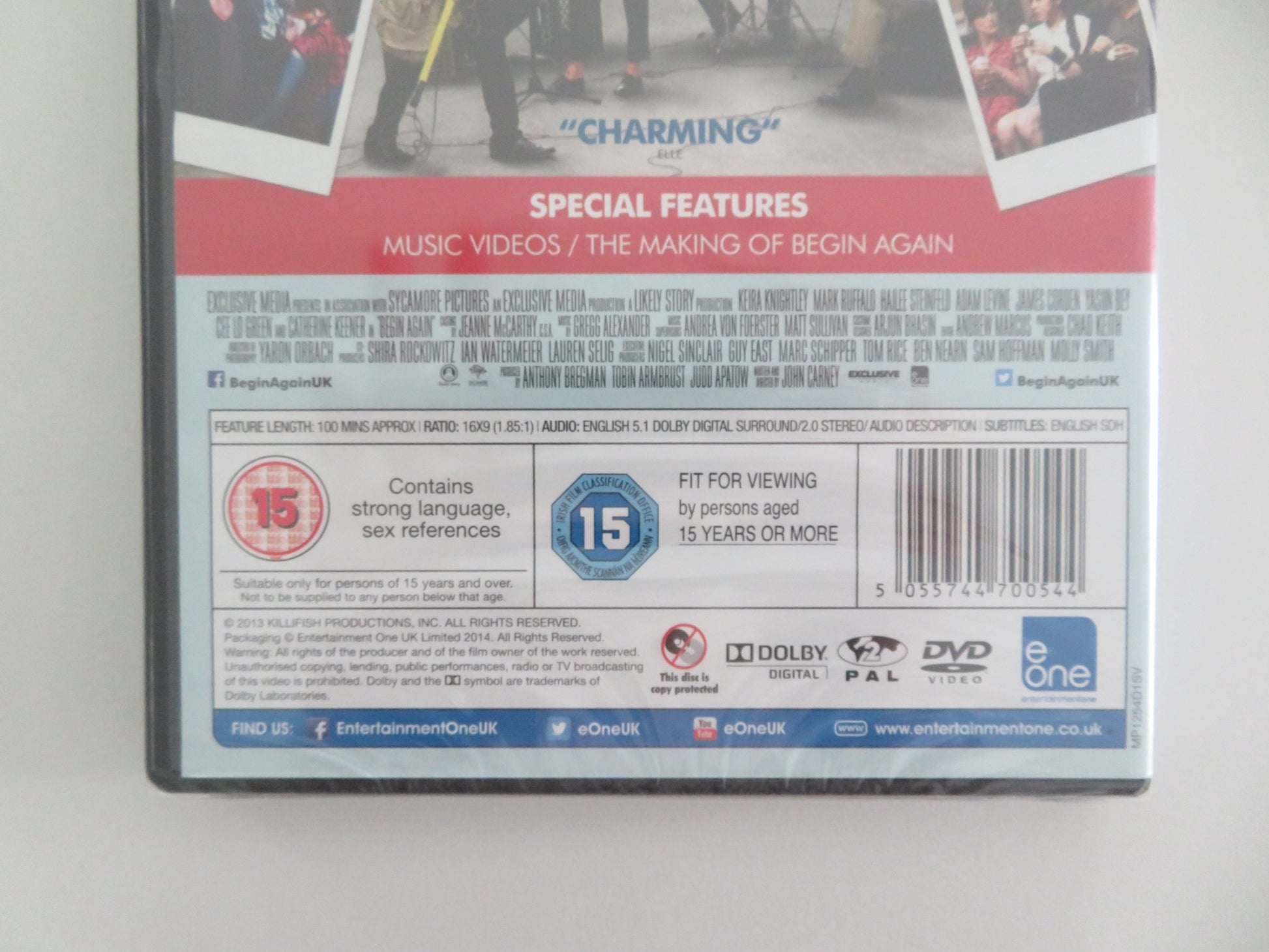 BEGIN AGAIN (DVD) KEIRA KNIGHTLEY MARK RUFFALO 2013 REGION 2 - Rendezvous Cinema