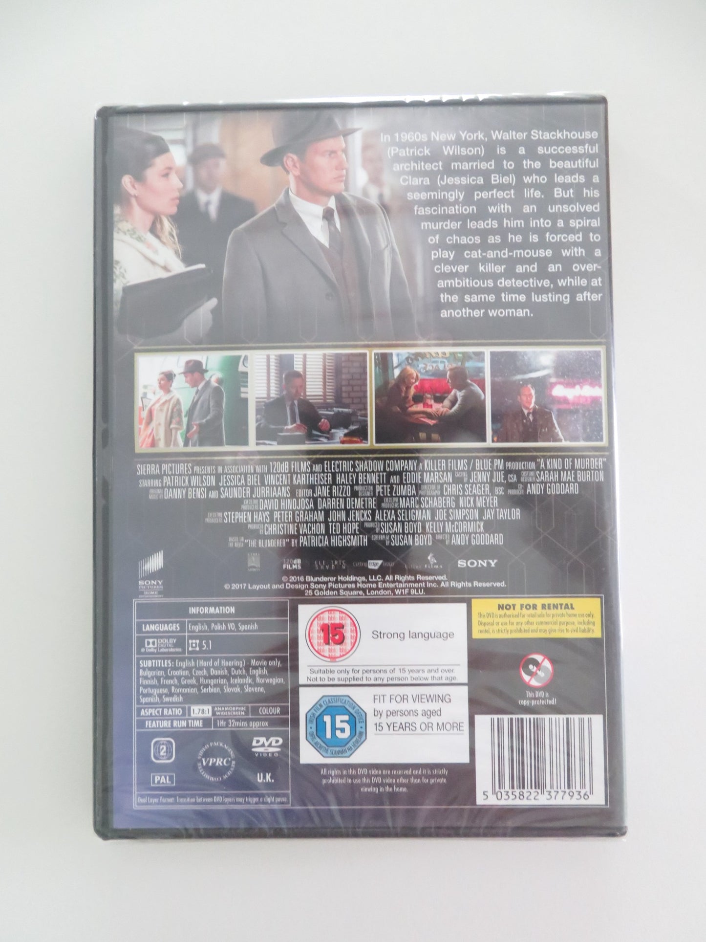 A KIND OF MURDER (DVD) PATRICK WILSON JESSICA BIEL 2016 REGION 2 - Rendezvous Cinema