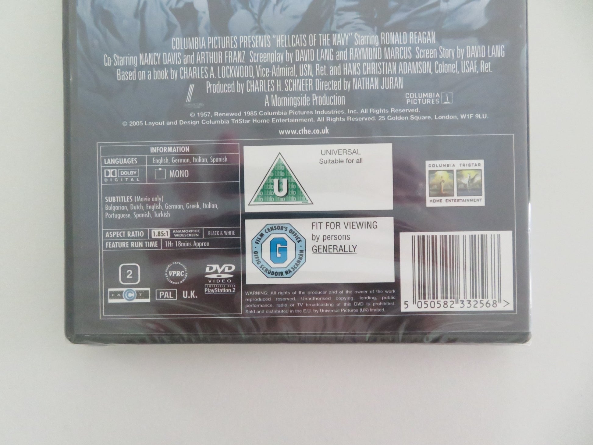 HELLCATS OF THE NAVY (DVD) RONALD REAGAN NANCY REAGAN 1957 REGION 2 - Rendezvous Cinema